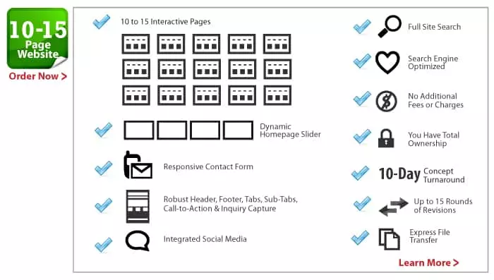 10 to 15 page custom website design