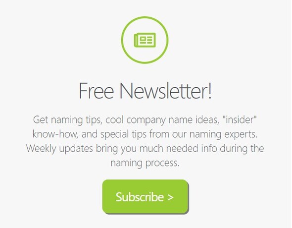 newsletter with tips company naming ideas
